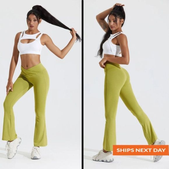 Crossover Flare Legging - Flare - Activity Legging - Crossover Waist - Work out - Picture 1 of 7